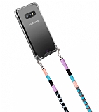 hippi Samsung Galaxy S10e Waterflower Örgü Yassı Askılı Ultra Koruma Telefon Kılıfı