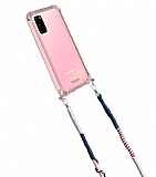 hippi Samsung Galaxy S20 Cosmos Örgü Askılı Ultra Koruma Telefon Kılıfı
