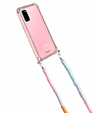 hippi Samsung Galaxy S20 Lilac Örgü Askılı Ultra Koruma Telefon Kılıfı