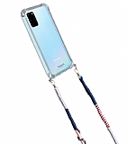 hippi Samsung Galaxy S20 Plus Cosmos Örgü Askılı Ultra Koruma Telefon Kılıfı