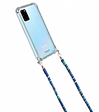 hippi Samsung Galaxy S20 Plus Plane Kumaş Askılı Ultra Koruma Telefon Kılıfı