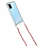 hippi Samsung Galaxy S20 Plus Poplar Kumaş Askılı Ultra Koruma Telefon Kılıfı