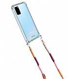 hippi Samsung Galaxy S20 Plus Tulip Örgü Askılı Ultra Koruma Telefon Kılıfı