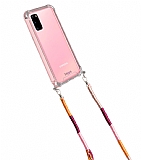 hippi Samsung Galaxy S20 Tulip Örgü Askılı Ultra Koruma Telefon Kılıfı