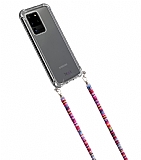 hippi Samsung Galaxy S20 Ultra Lotus Kumaş Askılı Ultra Koruma Telefon Kılıfı