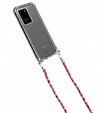 hippi Samsung Galaxy S20 Ultra Poplar Kumaş Askılı Ultra Koruma Telefon Kılıfı