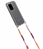 hippi Samsung Galaxy S20 Ultra Tulip Örgü Askılı Ultra Koruma Telefon Kılıfı