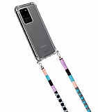 hippi Samsung Galaxy S20 Ultra Waterflower Örgü Yassı Askılı Ultra Koruma Telefon Kılıfı