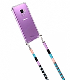 hippi Samsung Galaxy S9 Waterflower Örgü Yassı Askılı Ultra Koruma Telefon Kılıfı