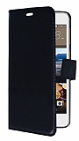 HTC Desire 728G Cüzdanlı Yan Kapaklı Siyah Deri Kılıf