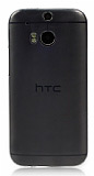 HTC One M8 Ultra İnce Şeffaf Beyaz Silikon Kılıf