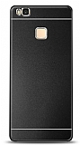 Huawei P9 Lite Metal Siyah Şeritli Rubber Kılıf