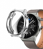 Huawei Watch GT 3 Pro 46mm Ekran Koruyucu Silver Silikon Kılıf