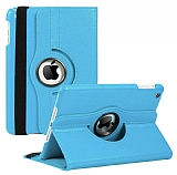 iPad Mini 2 / Mini 3 360 Derece Döner Standlı Mavi Deri Kılıf