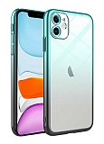 iPhone 11 Geili Kamera Korumal Mavi-Siyah Silikon Klf