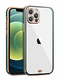 iPhone 11 Pro Kamera Korumalı Bumper Yeşil Silikon Kılıf
