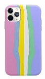 iPhone 11 Pro Max Rainbow Lansman Pembe Silikon Kılıf