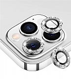 iPhone 12 Pro 6.1 inç Silver Taşlı Kamera Lens Koruyucu