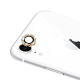 iPhone XR Taşlı Gold Kamera Lens Koruyucu