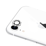 iPhone XR Taşlı Silver Kamera Lens Koruyucu