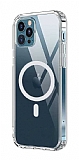 Eiroo iPhone 12 / 12 Pro 6.1 inç Manyetik Özellikli Wireless Şeffaf Silikon Kılıf