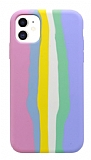 iPhone 12 / 12 Pro 6.1 inç Rainbow Lansman Pembe Silikon Kılıf