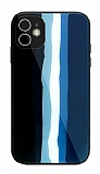 iPhone 12 Mini Rainbow Glass Lacivert Silikon Kılıf