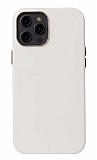 iPhone 12 Pro Max 6.7 inç Macsafe Özellikli Beyaz Deri Kılıf