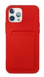 iPhone 12 Pro Max 6.7 inç Kartlıklı Kırmızı Kılıf
