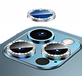 iPhone 12 Pro Max 6.7 inç Crystal Taşlı Silver Kamera Lensi Koruyucu