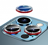 iPhone 12 Pro Max 6.7 inç Crystal Taşlı Kırmızı Kamera Lensi Koruyucu