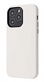 iPhone 13 Pro Max Metal Tuşlu Beyaz Deri Kılıf