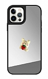 iPhone 12 Pro Max Tavşan Figürlü Aynalı Silver Rubber Kılıf