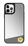iPhone 12 Pro Max Yıldız Figürlü Aynalı Silver Rubber Kılıf