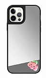 iPhone 12 Pro Pembe Bulut Figrl Aynal Silver Rubber Klf