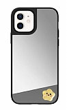 iPhone 12 Yıldız Figürlü Aynalı Silver Rubber Kılıf