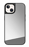 iPhone 13 Aynal Silver Silikon Kenarl Rubber Klf