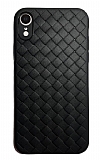 iPhone XR Hasır Desenli Siyah Silikon Kılıf