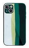 iPhone 13 Mini Rainbow Glass Yeşil Silikon Kılıf