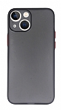 iPhone 13 Mini Ultra İnce Kırmızı Tuşlu Şeffaf Siyah Kılıf