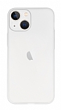 iPhone 13 Mini Ultra İnce Beyaz Tuşlu Şeffaf Kılıf