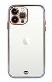 iPhone 13 Pro Max Kamera Korumalı Bumper Mavi Silikon Kılıf