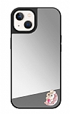 iPhone 13 Sevimli Tavşan Figürlü Aynalı Silver Rubber Kılıf