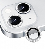 iPhone 14 Crystal Silver Taşlı Kamera Lensi Koruyucu