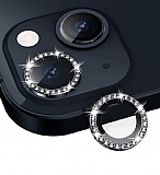 iPhone 14 Plus Crystal Siyah Taşlı Kamera Lensi Koruyucu