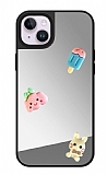 iPhone 14 Plus Renkli Figrl Aynal Silver Rubber Klf