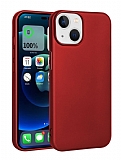 iPhone 15 Plus Kamera Korumalı Mat Kırmızı Silikon Kılıf