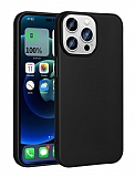 iPhone 15 Pro Max Kamera Korumalı Mat Siyah Silikon Kılıf