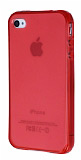 iPhone 4 / 4S Şeffaf Kırmızı Silikon Kılıf
