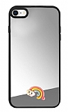 iPhone 7 / 8 Gökkuşağı Figürlü Aynalı Silver Rubber Kılıf
